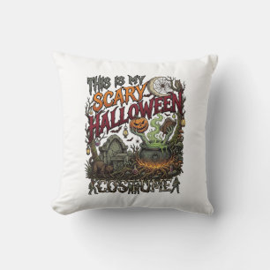 Coussin Chaudière de Citrouille de Chat de Costume d'Hallo
