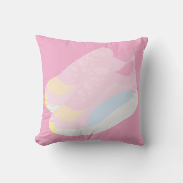 Coussin Chaussures de course roses (Recto)