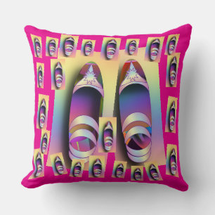 Coussin Chaussures + Rose Chaud