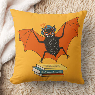 Coussin Chauve-souris lectrice   Bibliothécaire fantaisist