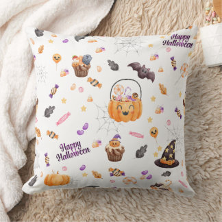 Coussin Chauves-souris Citrouilles Halloween