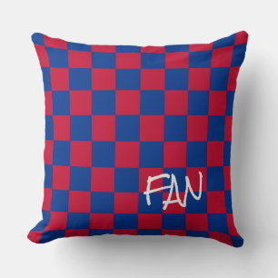 Coussin Checboard Sports FAN Blue Red Team School Fun