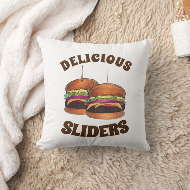 Coussin Cheeseburger Hamburger Sliders Bar Food (Couverture)
