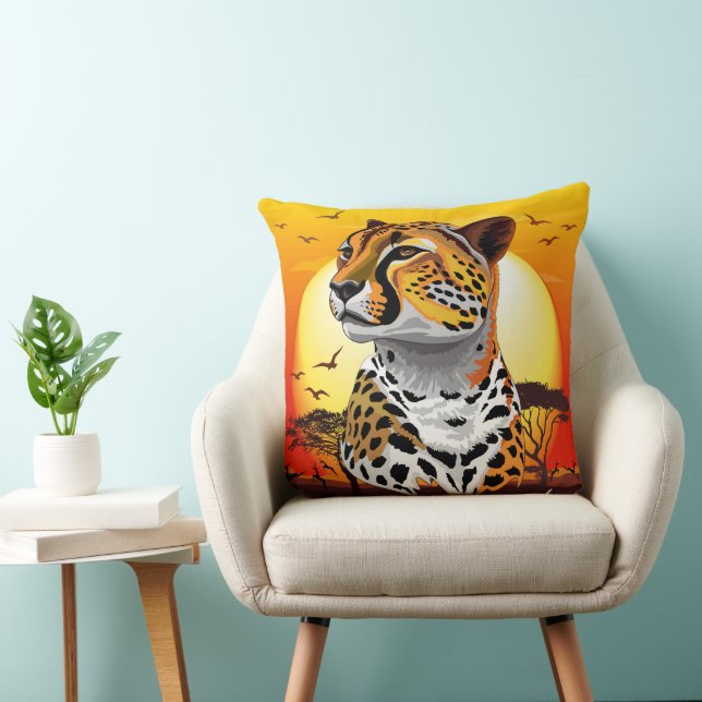 Coussin Cheetah African Feline Wild Animal (Chaise)