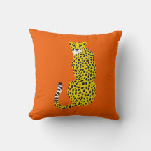 Cheetah jaune or chic sur orange