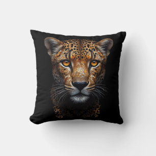 Coussin Cheetah Portrait sur noir