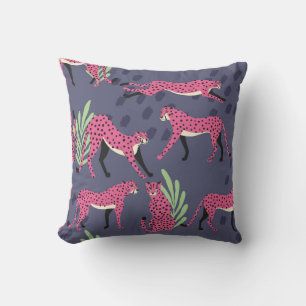 Coussin Cheetahs exotiques : motif vintage coloré.