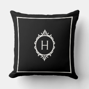 Coussin Chelsea noir et blanc Monogramme
