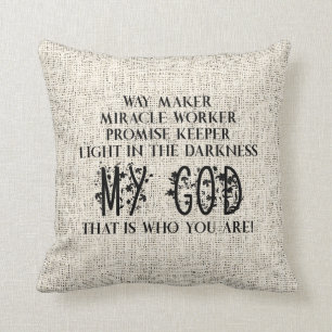 Coussin Chemin d'accès Miracle Worker Promesse Keeper Chr