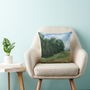Coussin Chemin de campagne pittoresque - Design paysager V