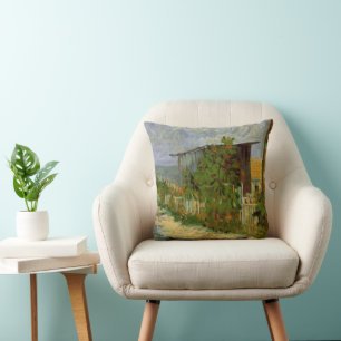 Coussin Chemin de Montmartre et Tournesols par Vincent van