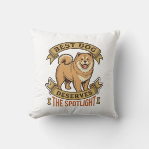 Coussin Chemise de chien Chow Chow Gravure vintage Drôle d