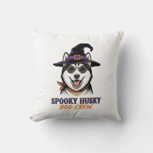 Coussin Chemise de Husky Halloween Sorcière Chien Graphiqu