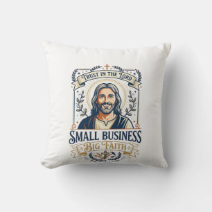 Coussin Chemise de propriétaire de petite entreprise Jesus