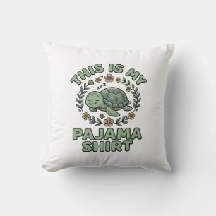 Coussin Chemise de pyjama tortue mignonne endormie Vecteur