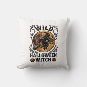 Coussin Chemise de sorcière Halloween Balai vintage Graphi