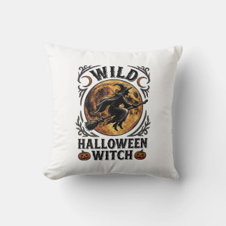 Coussin Chemise de sorcière Halloween Balai vintage Graphi