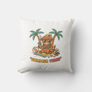 Coussin Chemise de vacances de plage de vache des Highland