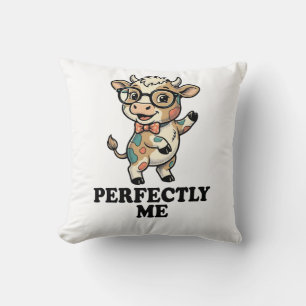 Coussin Chemise de vache mignonne avec lunettes vibes parf