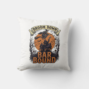 Coussin Chemise d'Halloween pour barman Blague Balai de so