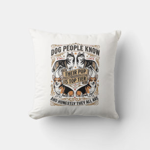 Coussin Chemise drôle pour amateur de chien avec débat vin
