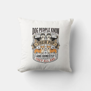 Coussin Chemise drôle pour amateur de chien avec débat vin