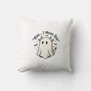 Coussin Chemise fantôme de vache mignonne Halloween Meugle