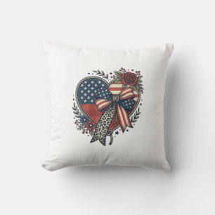 Coussin Chemise Fleurie à Nœud Papillon Cœur Patriotique V