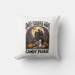 Coussin Chemise Halloween Vintage Candy Night Maison Hanté