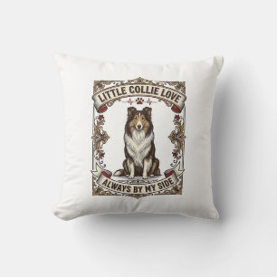 Coussin Chemise pour amateur de chien Collie avec citation