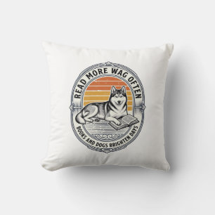 Coussin Chemise pour amoureux de livres et de chiens Gravu