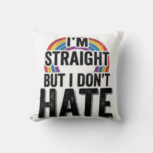 Coussin Chemise Straight Ally Rainbow Typographie Vintage_