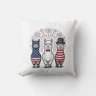 Coussin Chemise vectorielle vintage feux d'artifice lama p