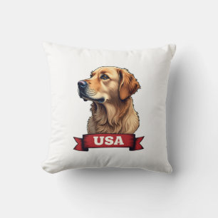 Coussin Chemise vintage USA gravure Golden Retriever 4