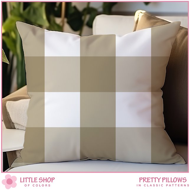 Coussin Chèque de buffle beige (Créateur téléchargé)