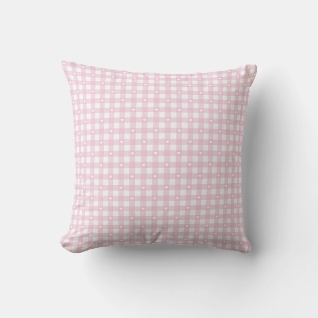 Coussin Chèques Pastel Rose (Recto)