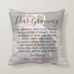 Coussin Cher Grammy Message personnalisé Photo Fête des Mè