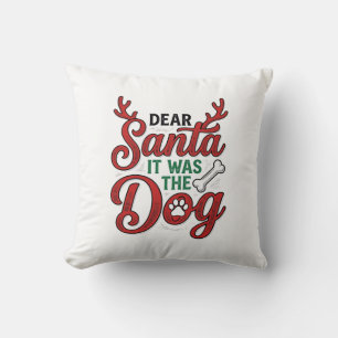 Coussin Cher Père Noël C'était Le Chien Noël Chemise Desig