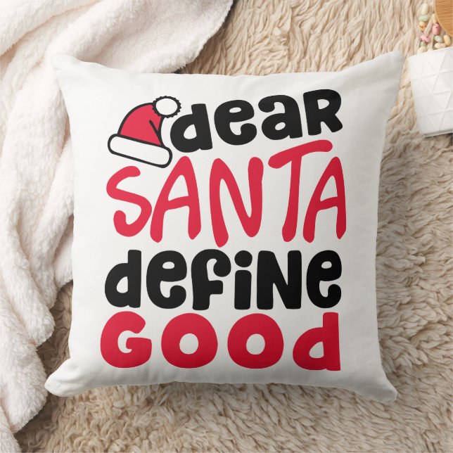 Coussin Cher Père Noël Définir bon Noël drôle (Couverture)