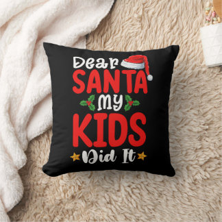 Coussin Cher Père Noël Mes Enfants L'ont Fait Noël Papa Ma