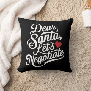 Coussin Cher Père Noël Négocions Drôle Cadeau de Noël 