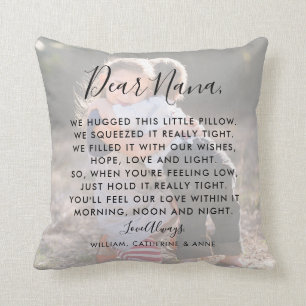 Coussin Chère Nana Grand-mère Message Photo Fête des mères