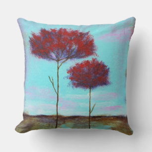 Coussin Chéri, Paysage Abstrait, Arbres rouges
