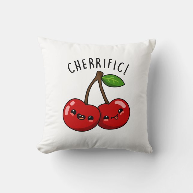 Coussin Cherrific Funny Red Cherry Pun (Recto)