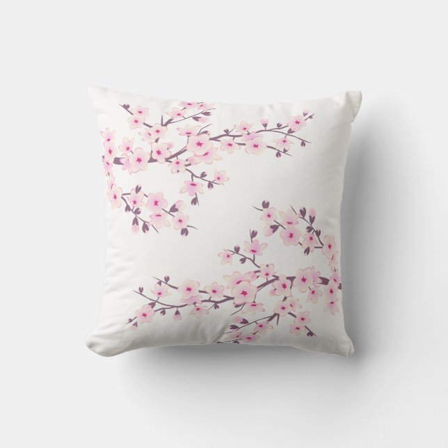 Coussin Cherry Blossom Baby Pink Coquette Aesthetic (Recto)
