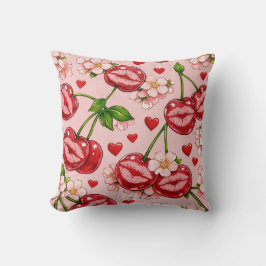 Coussin Cherry Kiss Throw Pillow