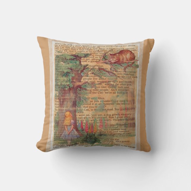 Coussin Cheshire cat et Alice (Recto)
