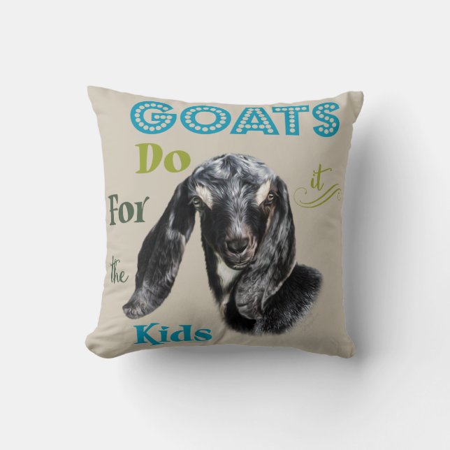 Coussin CHÈTES | Faites-le pour les enfants GetYerGoat™ (Recto)