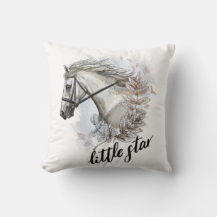 Coussin Cheval à main avec plantes