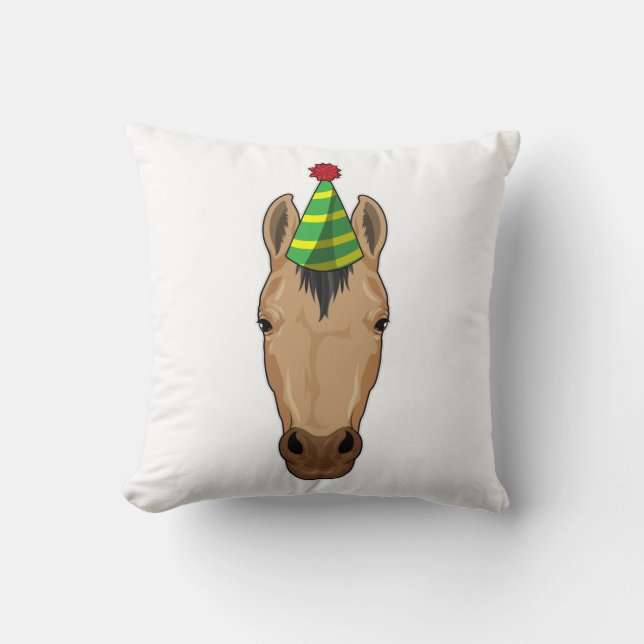 Coussin Cheval avec casquette de fête (Recto)